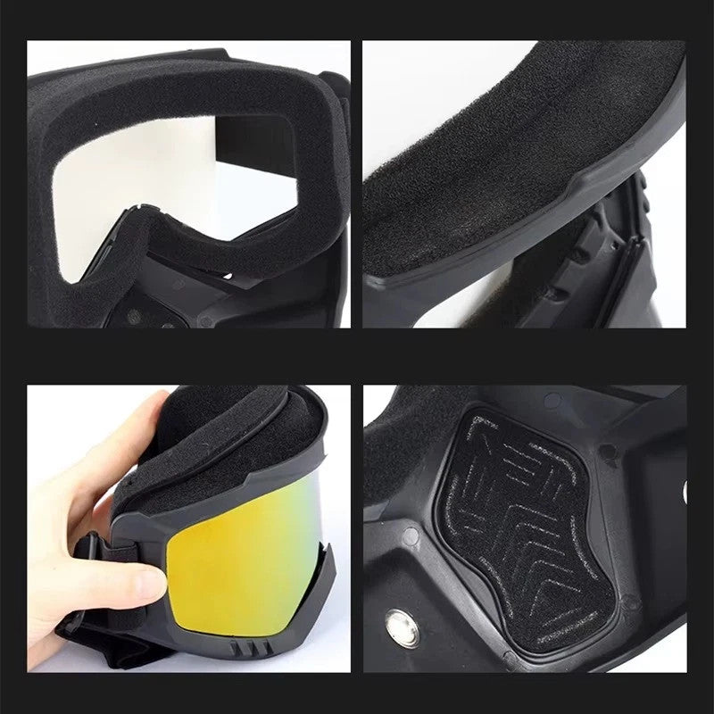 Outdoor Face Mask with Goggles - Wind Resistant Cycling & Motorcycle Gear