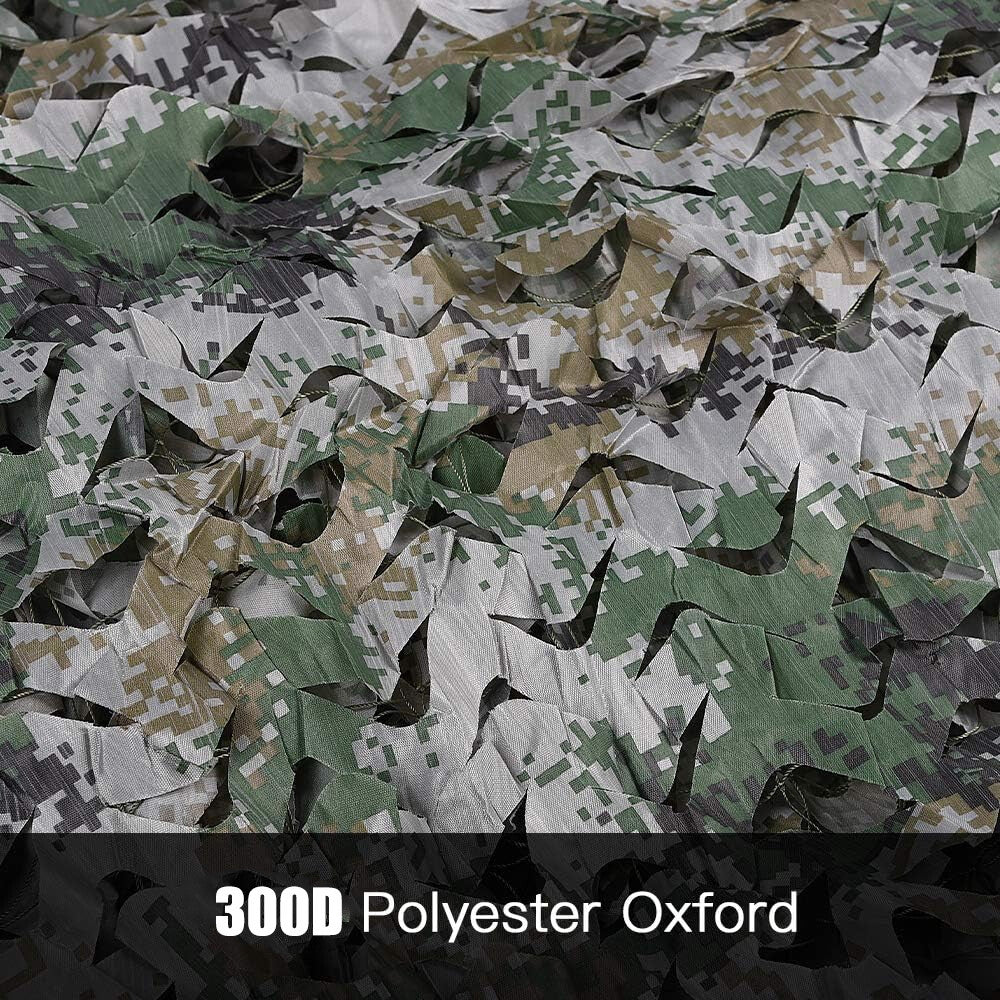 Military Woodland Camouflage Netting - Cuttable Outdoor Camo Net for Hunting Camping