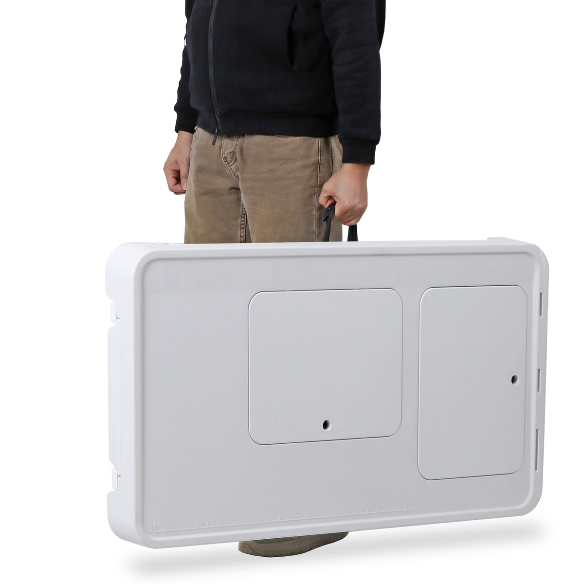 Fish Cleaning Station with Dual Sinks and Swivel Faucet - Portable Folding Camping Table