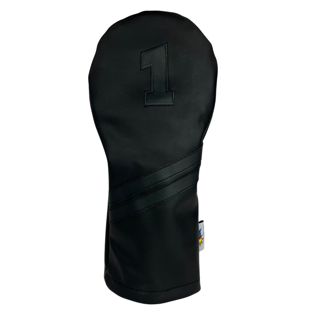 Black Leather Driver Golf Headcover - Snug Fit for 460cc Clubs