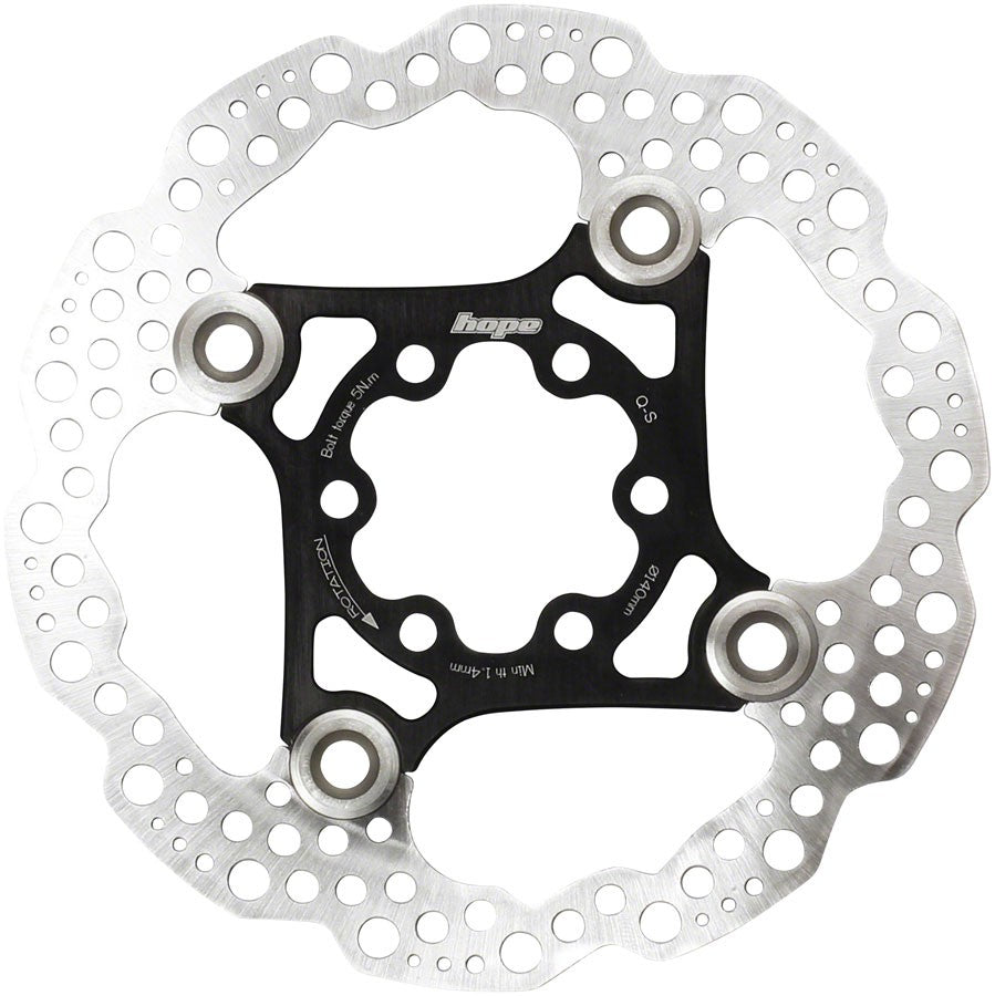 Hope 160mm Black Floating Disc Brake Rotor - 6-Bolt Bicycle Part