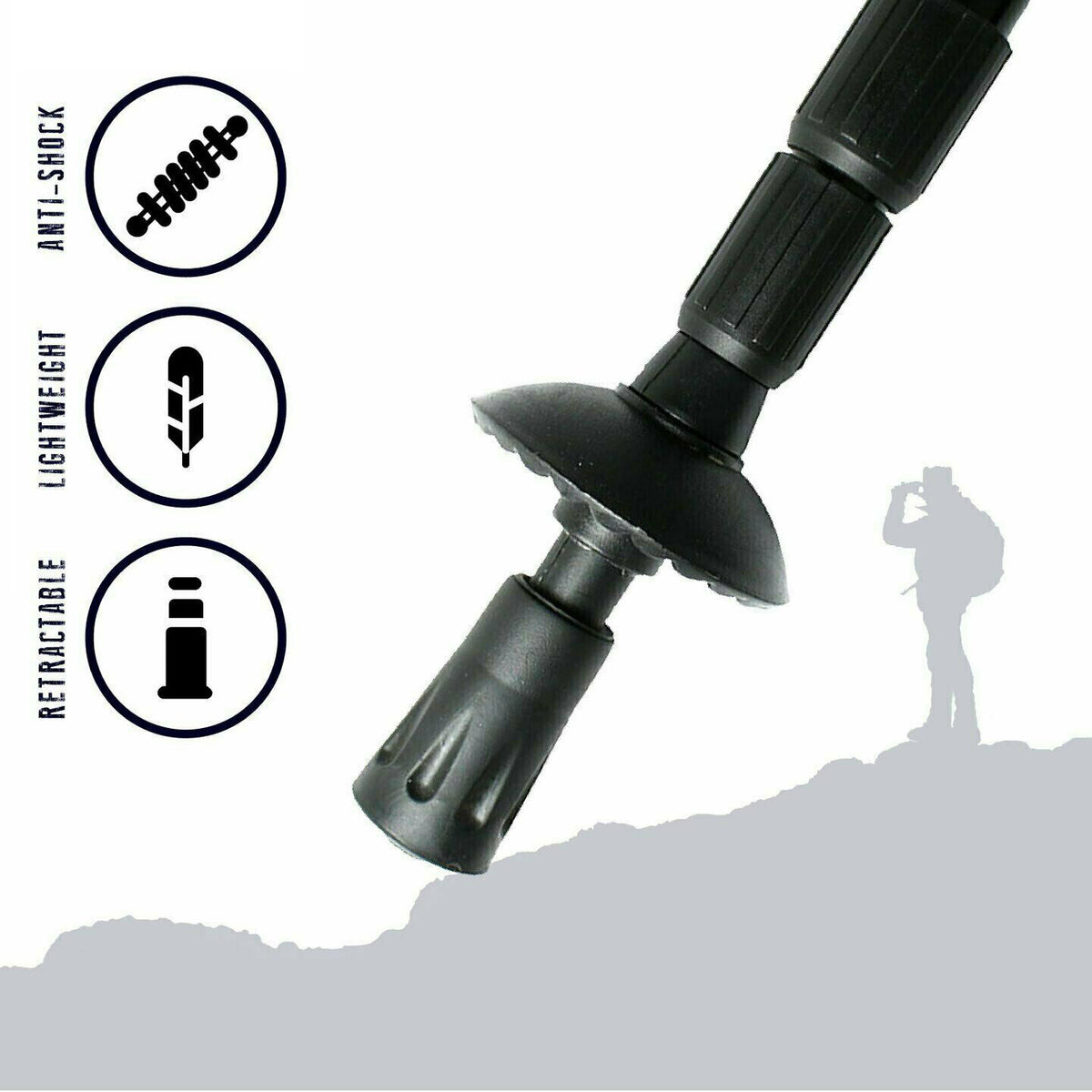 Adjustable Anti-Shock Hiking Poles - Lightweight Trekking Sticks for Outdoor Trails