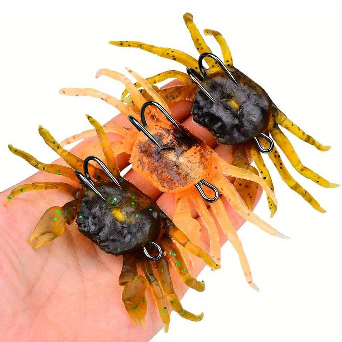 12Pcs Soft Crab Fishing Lures with Hooks – Artificial Bait for Freshwater & Saltwater