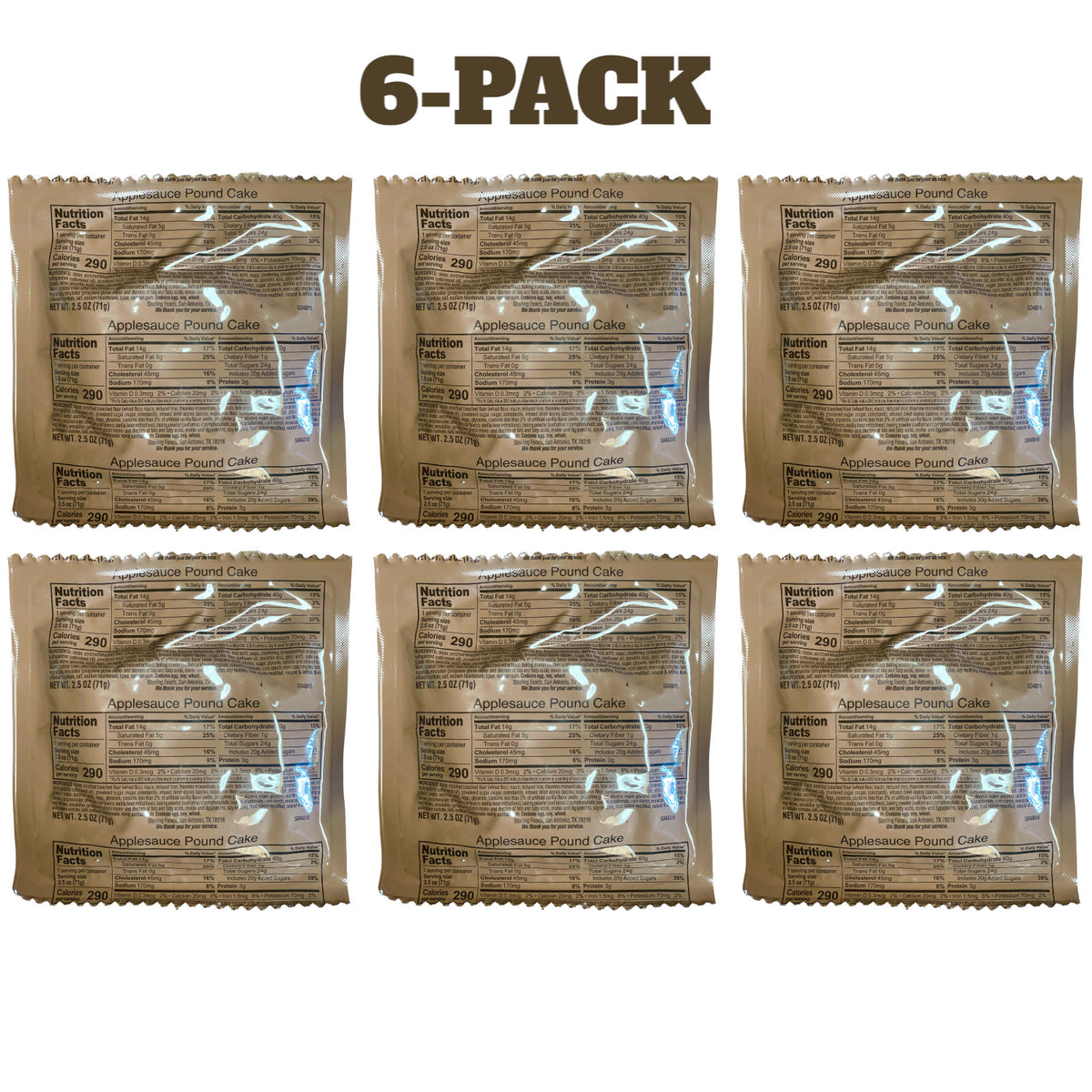 Military-Grade Applesauce Pound Cake Dessert Pack of 3-24
