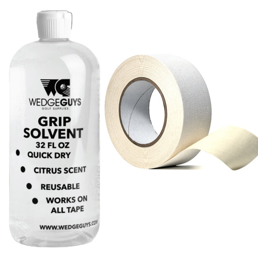 Golf Club Grip Kit with 32oz Solvent & Double-Side Tape Roll for Maintenance