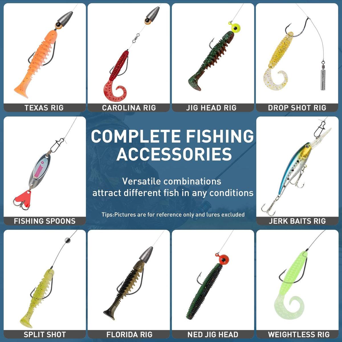 Comprehensive Fishing Tackle Set with 153 Pieces of Lures, Hooks, and Accessories