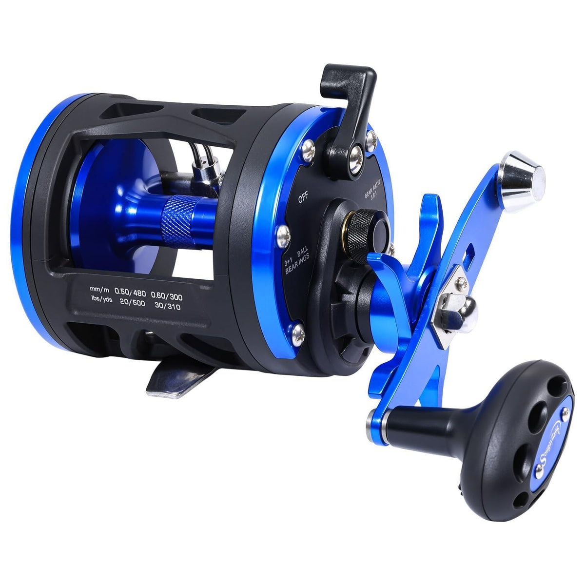 Heavy Duty Saltwater Trolling Reel - Smooth Drag, Corrosion Resistant, Large Line Capacity