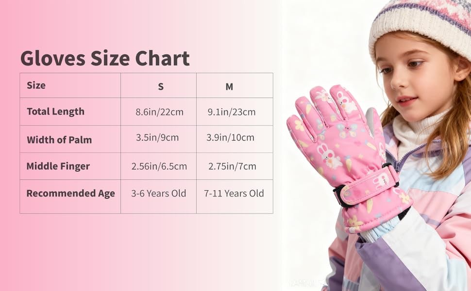 Kids Winter Snow Ski Gloves Waterproof Insulated Outdoor Snowboarding