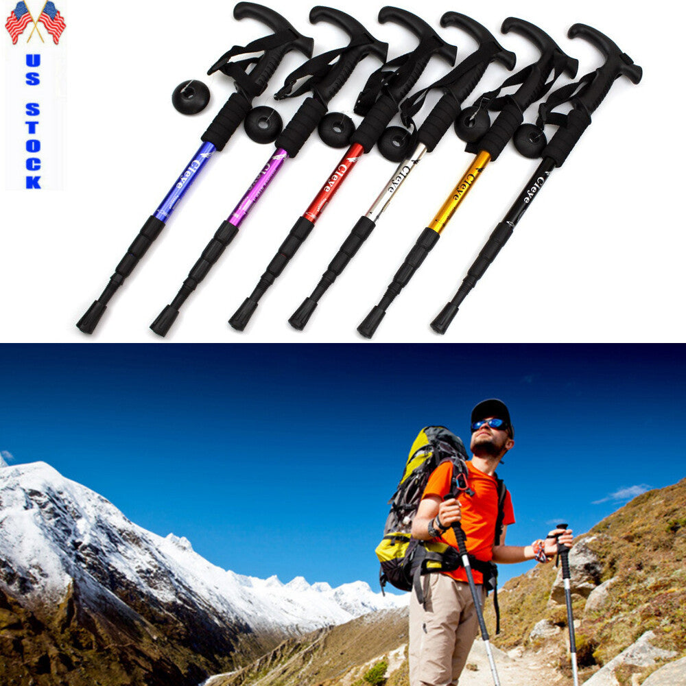 Retractable Aluminum Walking Cane - Travel Outdoor Support Stick