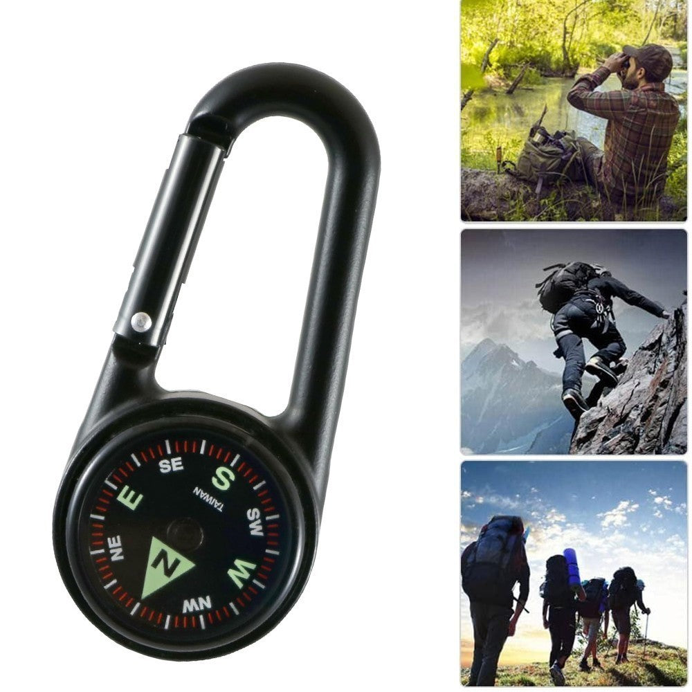 Liquid Filled Compass with Carabiner Clip for Hiking and Camping