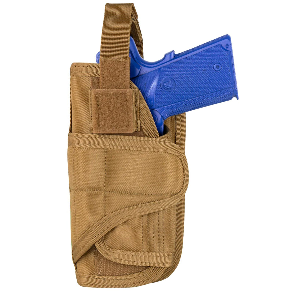 Tactical Vertical MOLLE Pistol Holster with Retention for Universal Fit