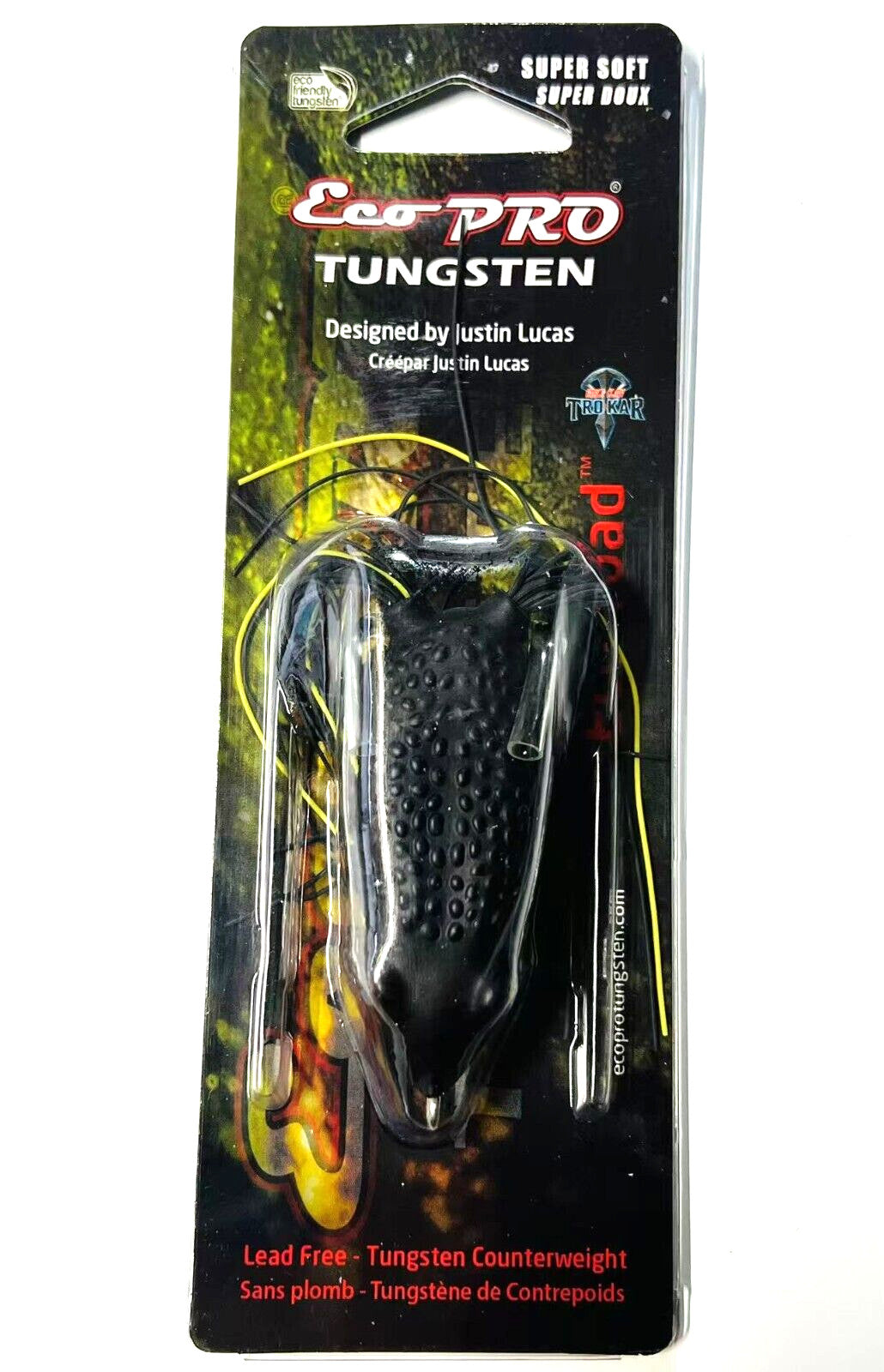 Bass Fishing Frog Lure - Eco Toad Hollow Body Soft Rubber Bait with Hooks