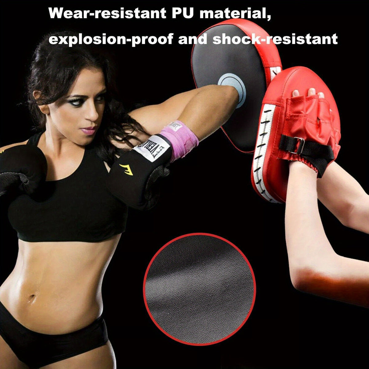Boxing Hand Target Mitts Pad Adjustable Wrist Strap Foam Punching Trainer