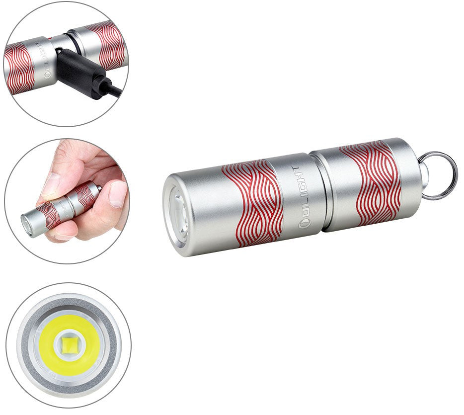 USB-C Rechargeable Keychain Flashlight 180 Lumens - Compact LED Torch