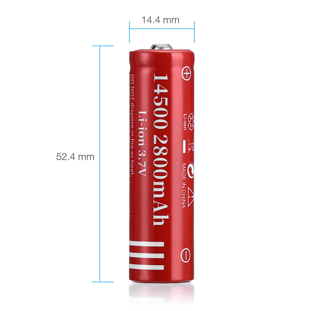 Rechargeable Lithium Battery Set 3.7V 2800mAh for Flashlights & Devices