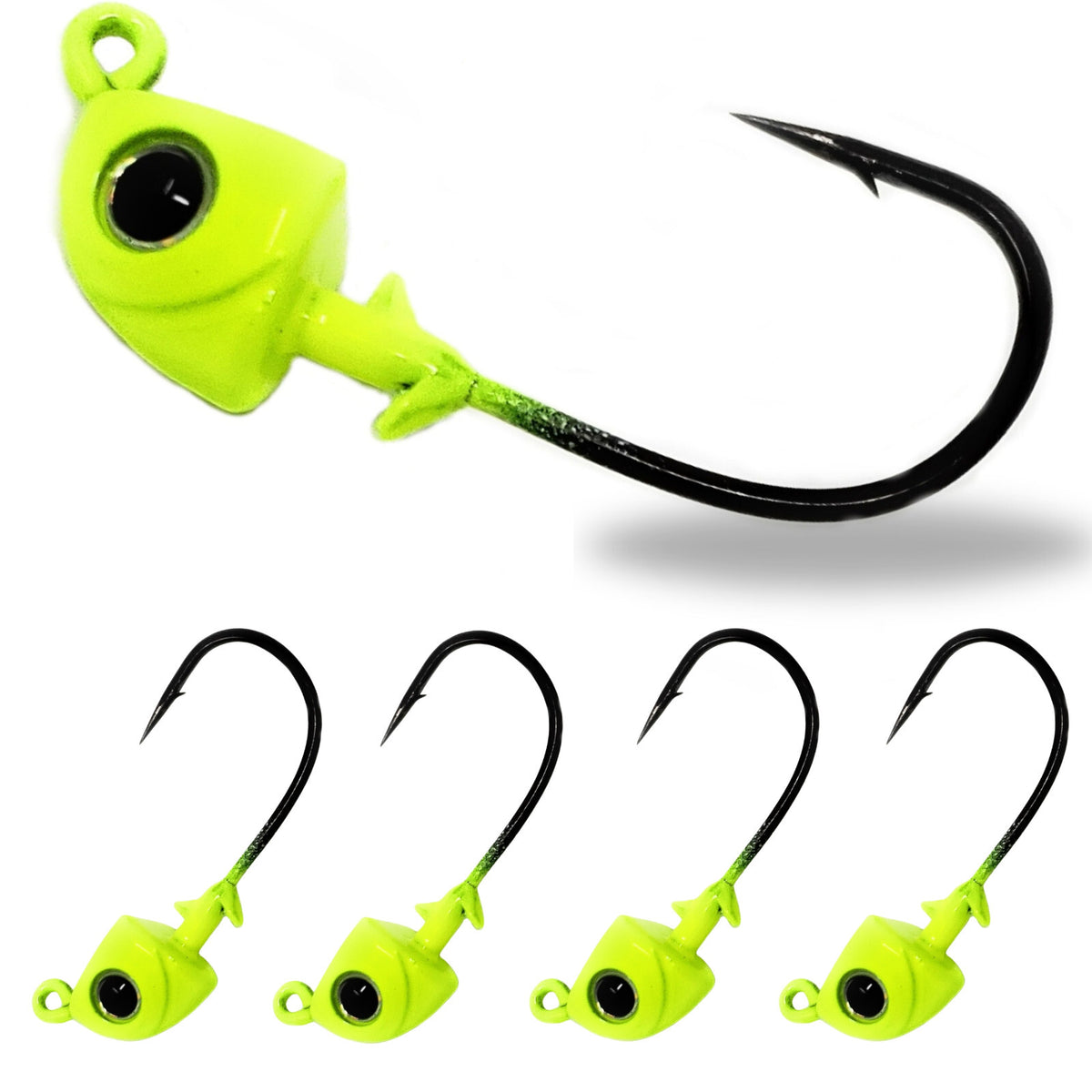 Tungsten Swimbait Jig Heads - Bass Fishing Weedsless Tackle 5-Pack