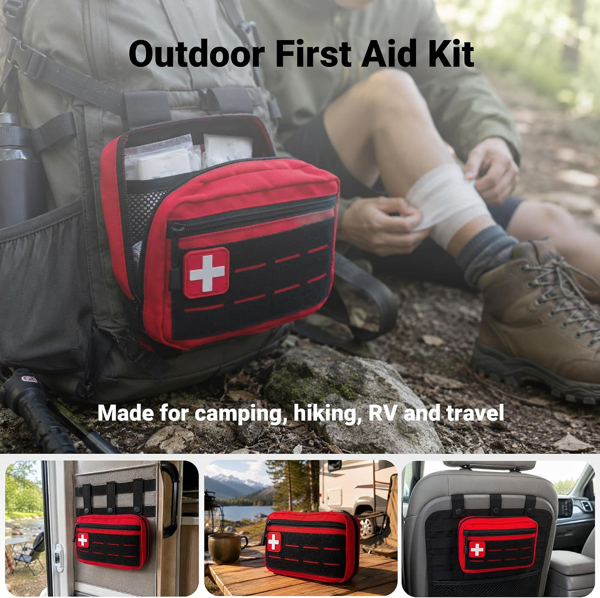 Hiking First Aid Kit Backpack Emergency Bag for Camping Hunting Travel