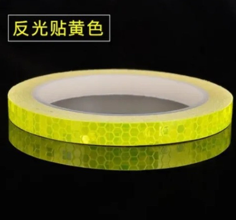 Reflective Bike Tape Fluorescent Safety Sticker Roll 8m for Bicycle & Outdoor Use