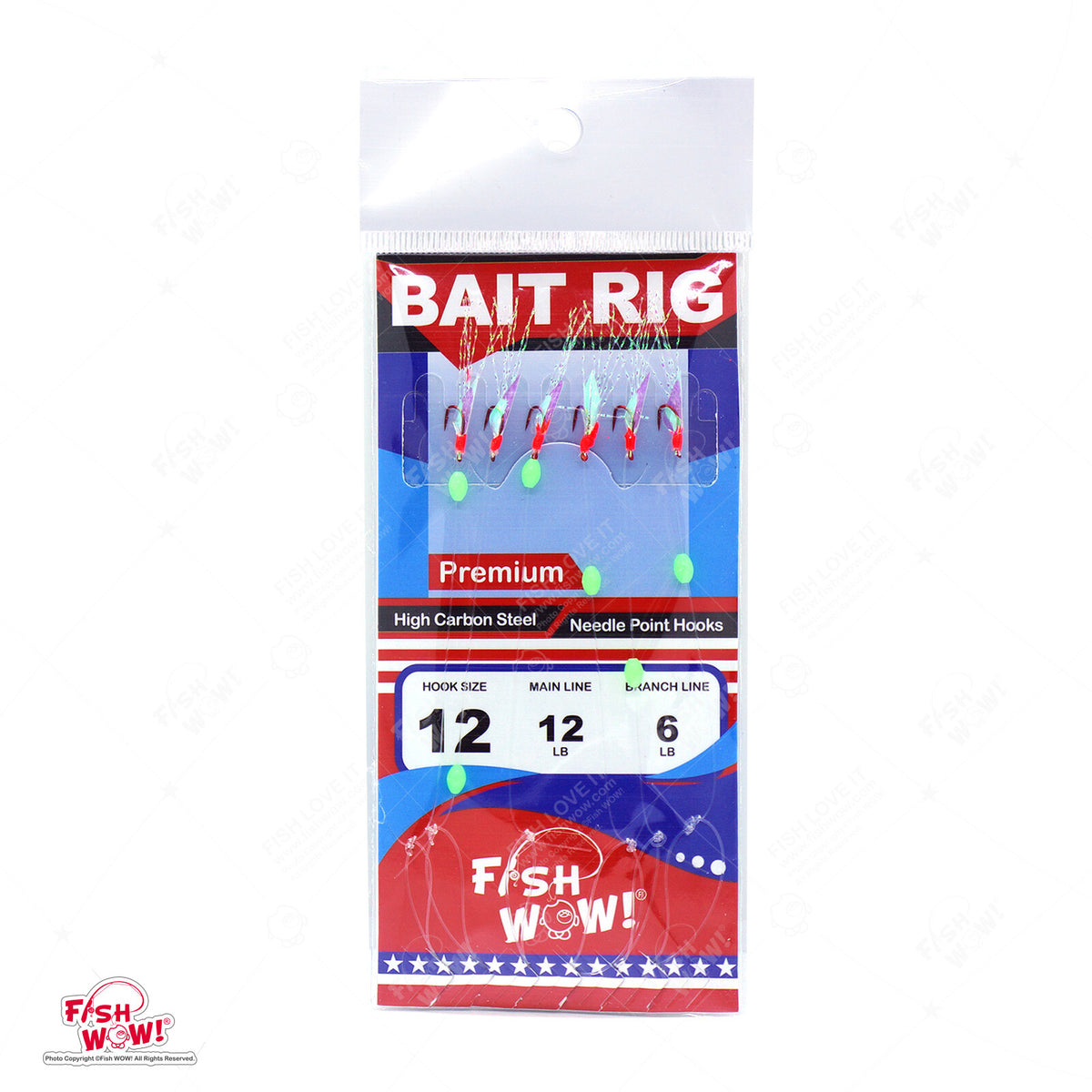 Fishing Sabiki Rig with Multiple Hooks for Bait Catching - Size Varieties