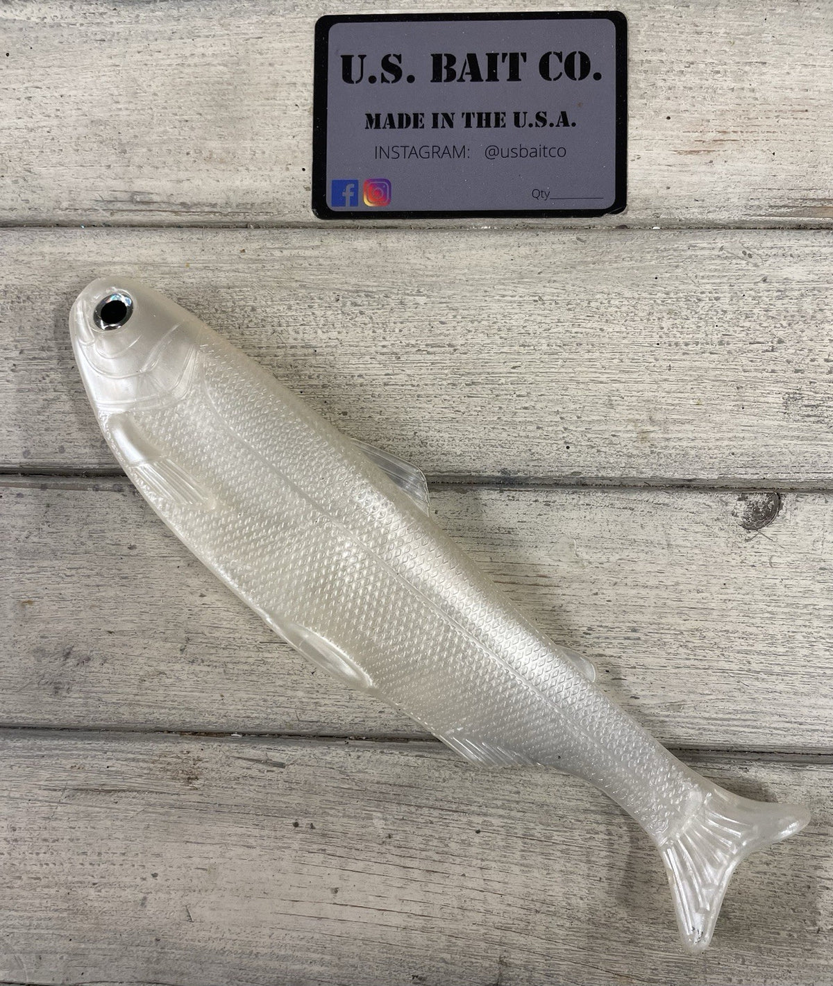 8-Inch Weedless Swimbait Pearl Color Soft Plastic Fishing Lure