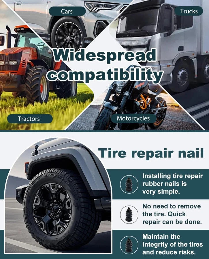 85-Piece Tire Repair Kit Rubber Nails for Car Truck SUV Van