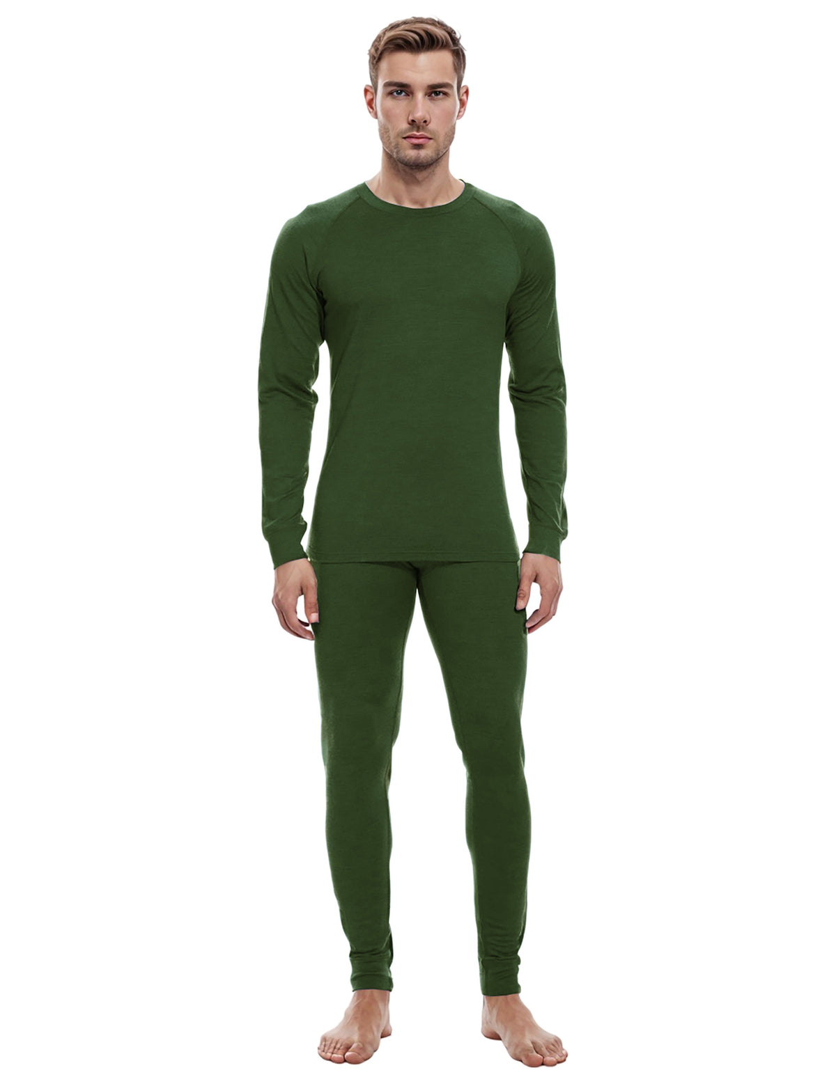 Men's Merino Wool Base Layer Sets Long Johns Thermal Underwear Ski Winter