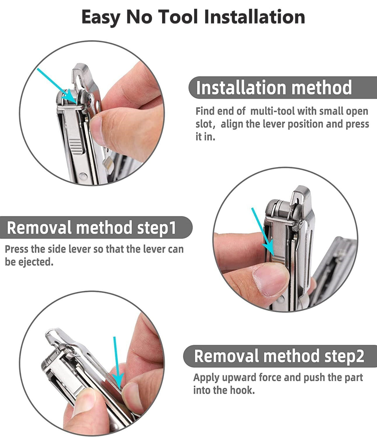 Stainless Steel Pocket Clips and Lanyard Rings for Leatherman Multi-Tools