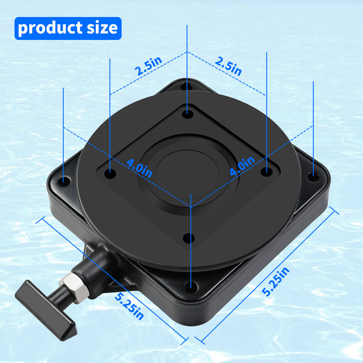 Cannon Downrigger Swivel Mounting Base - Surface or Rail Mount, 360° Rotation