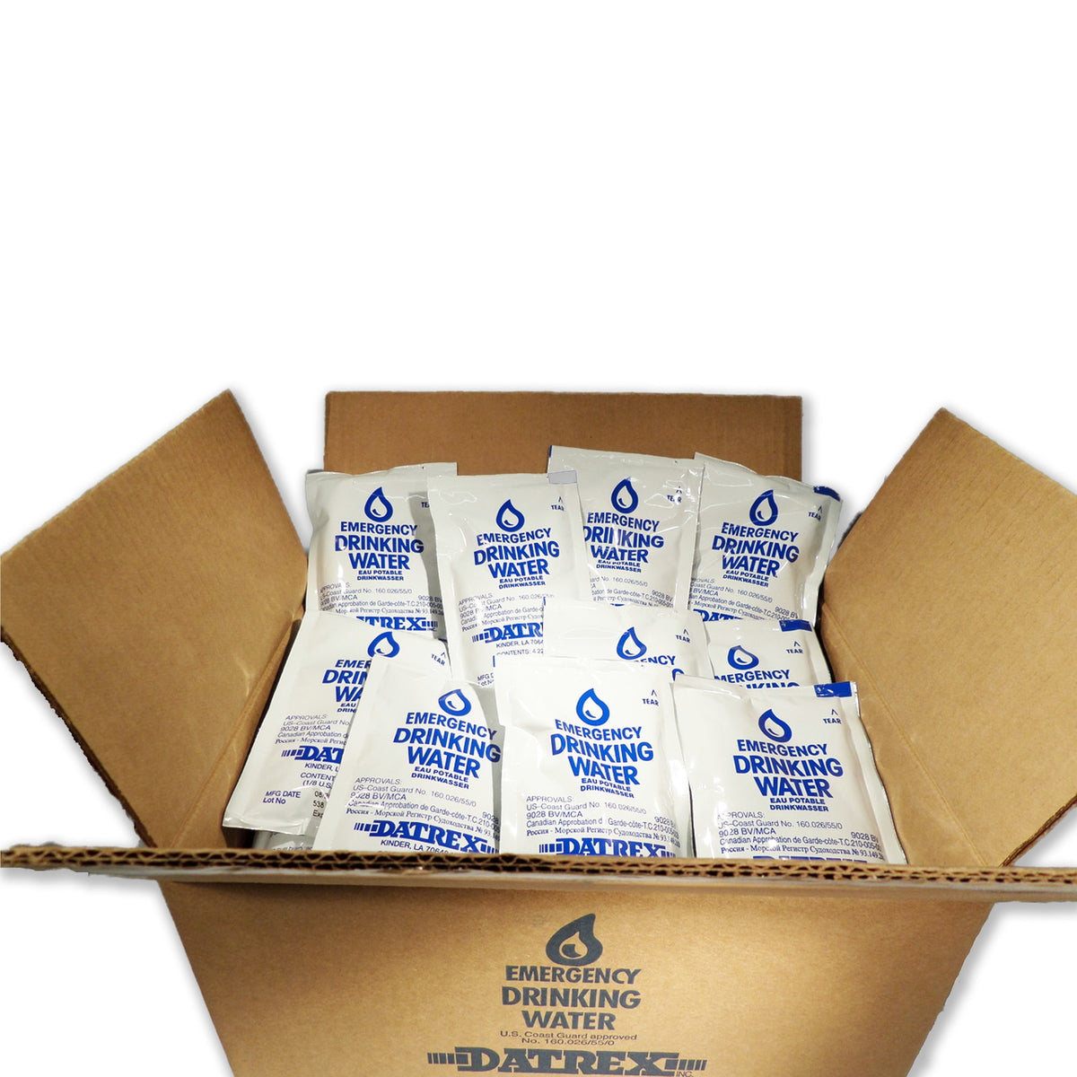 Emergency Drinking Water Pouches 4oz - 64 Pack, U.S. Coast Guard Approved