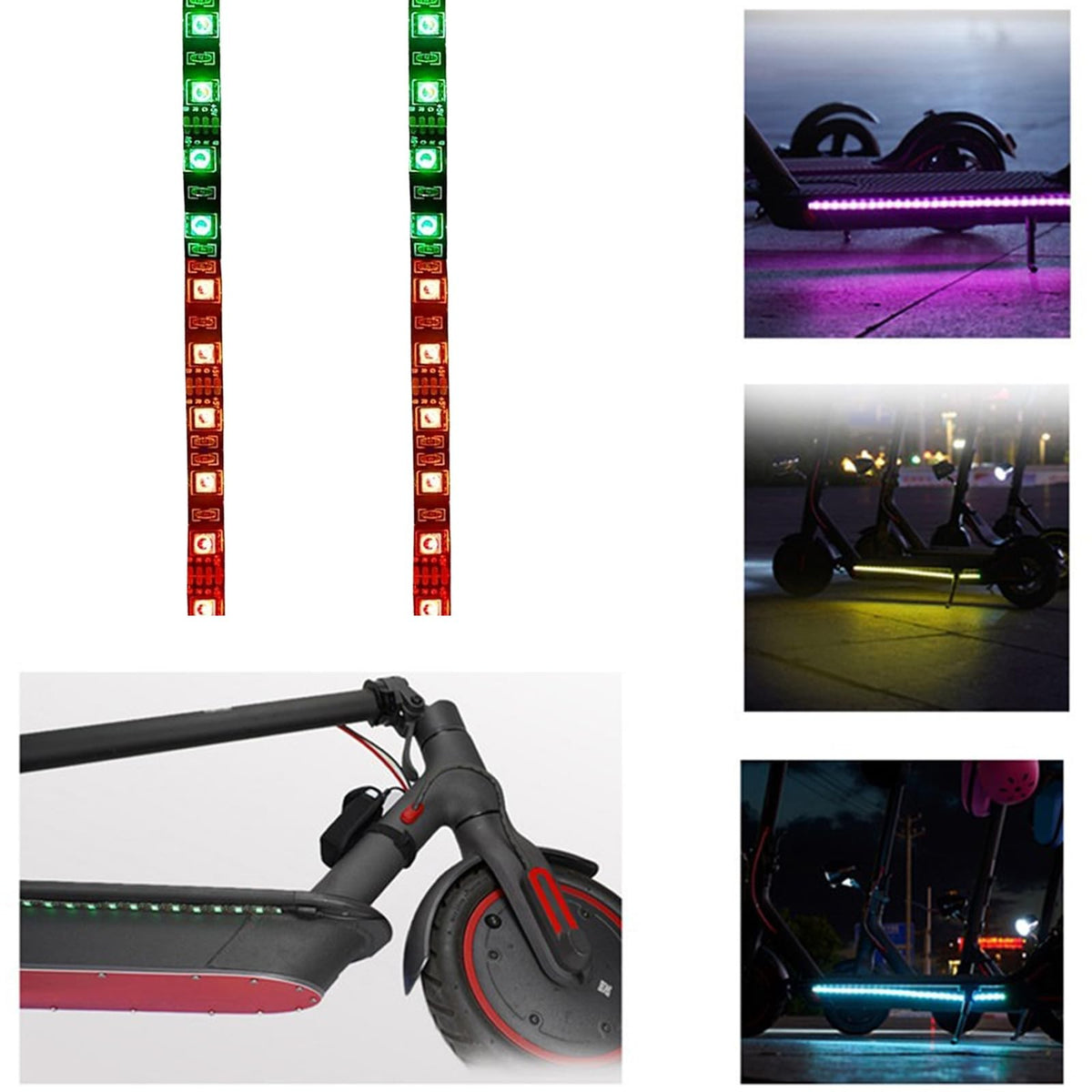 LED Light Strips for Scooter - Colorful & Bright Night Safety Kit, 2 Pack