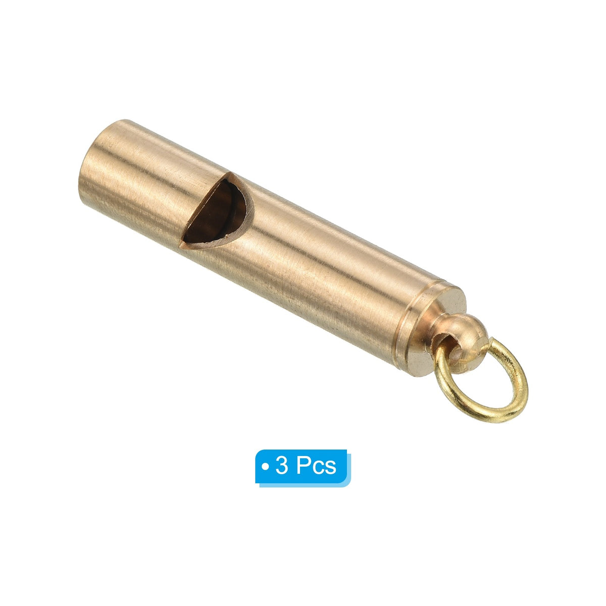 3-Pack Brass Emergency Whistles for Camping & Outdoor Survival