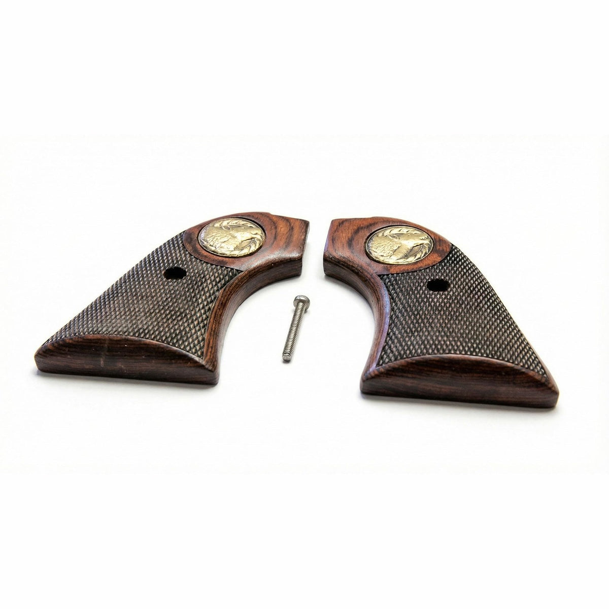 Heritage Rough Rider Checkered Rosewood Gun Grips for .22 LR & .22 Mag Revolvers