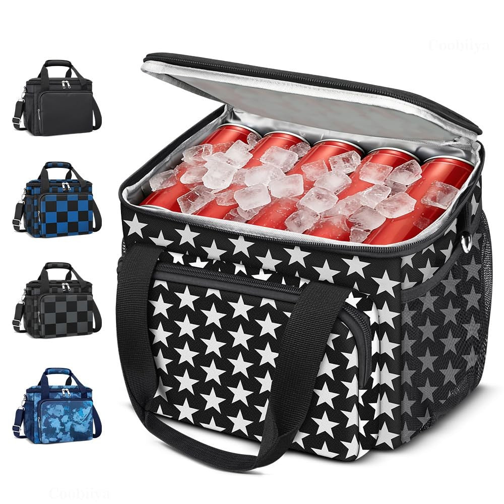 Insulated Lunch Box Cooler Bag with 4 Pockets, Leakproof, 12L Capacity