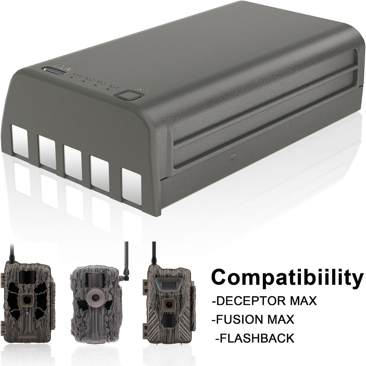 Rechargeable 6000mAh Battery Pack for Trail Cameras - 2 Pack
