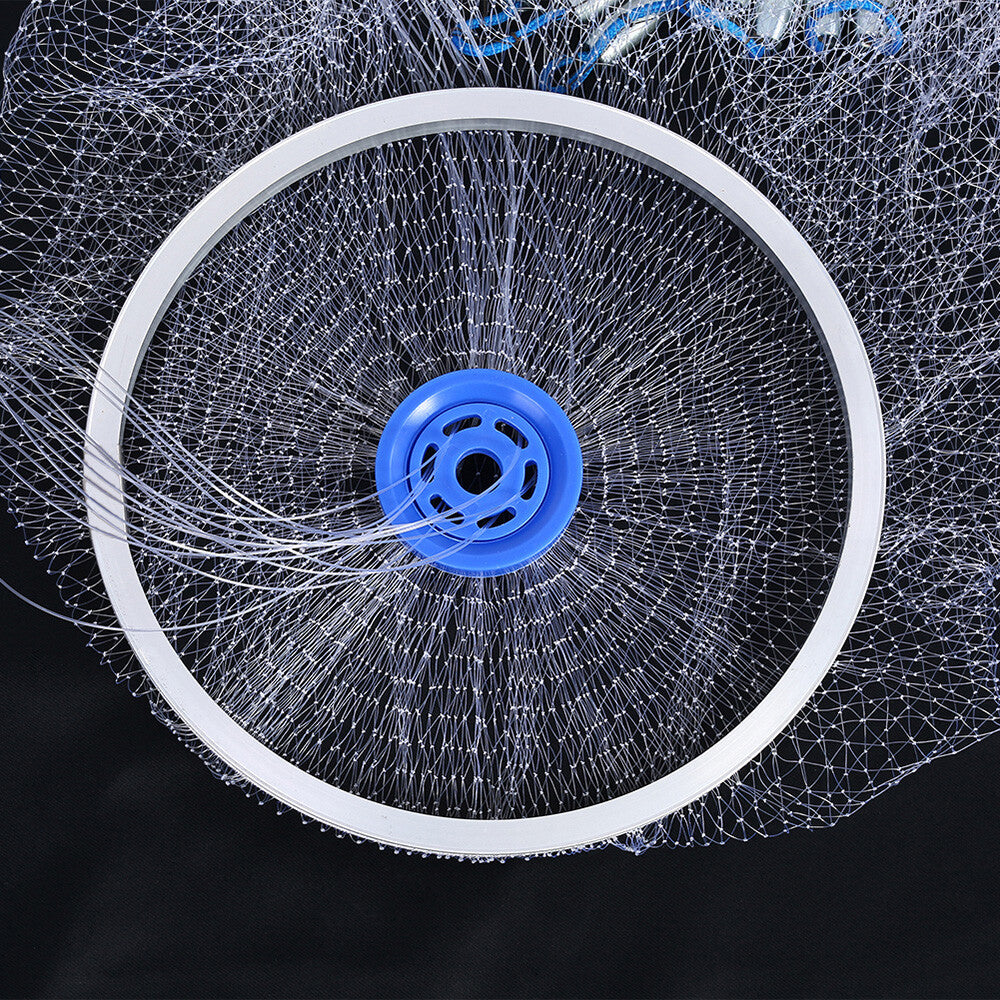 Heavy Duty Fishing Cast Net with Zinc Ring - Easy Throw Strong Nylon Mesh