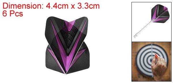 Dart Flights PET 6 Pack V Style Black & Light Purple