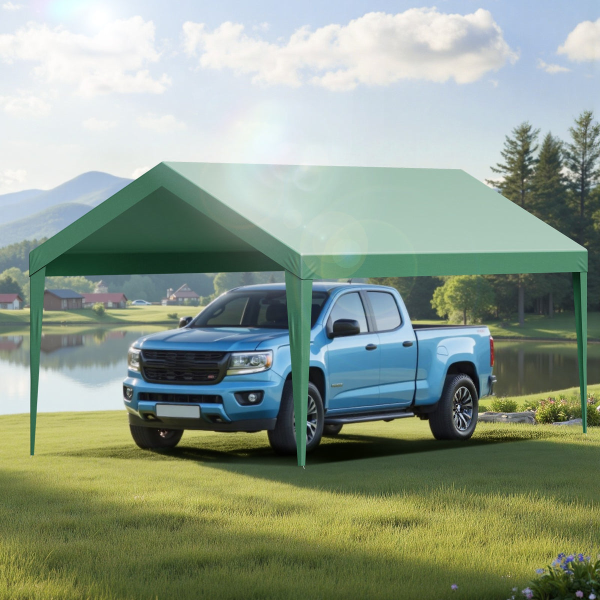 10x20 ft Carport Replacement Canopy Cover UV-Resistant Weatherproof Tarp