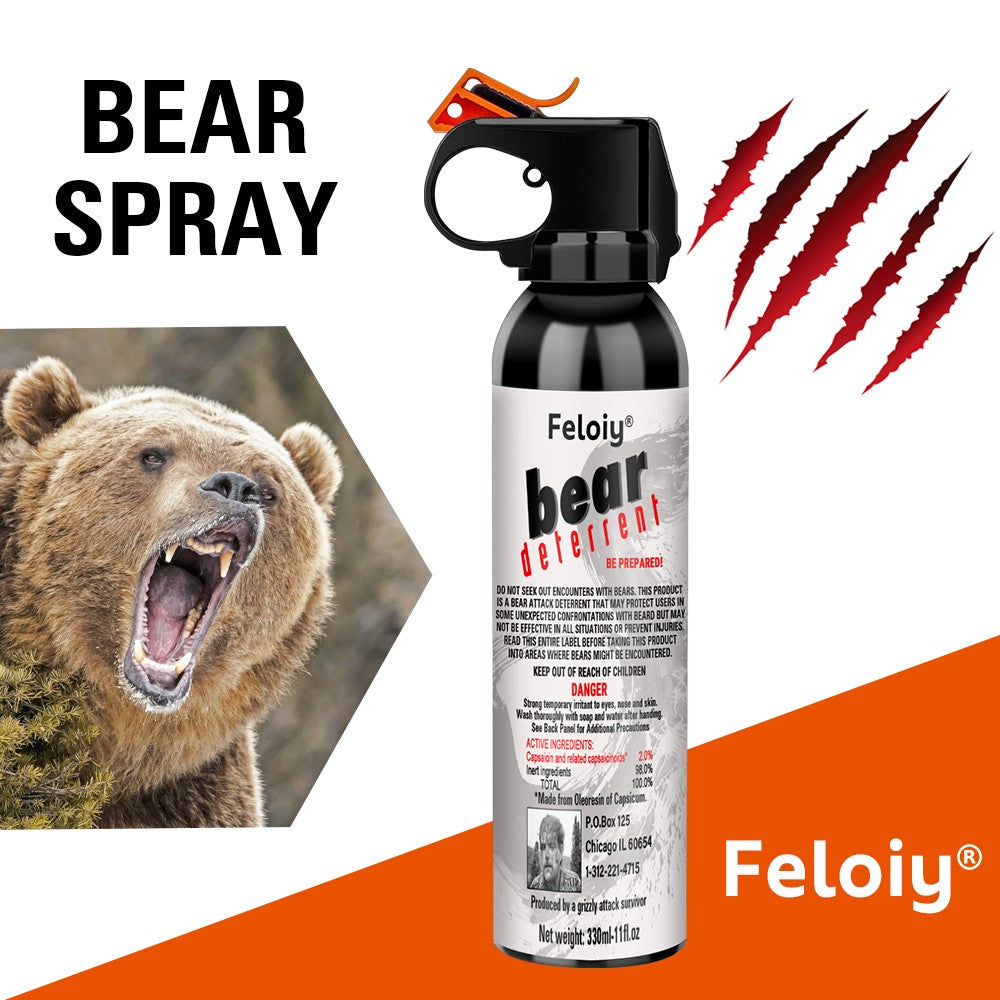 Bear Spray Deterrent Max Strength with Holster - 11 Ounce Range 30 Feet