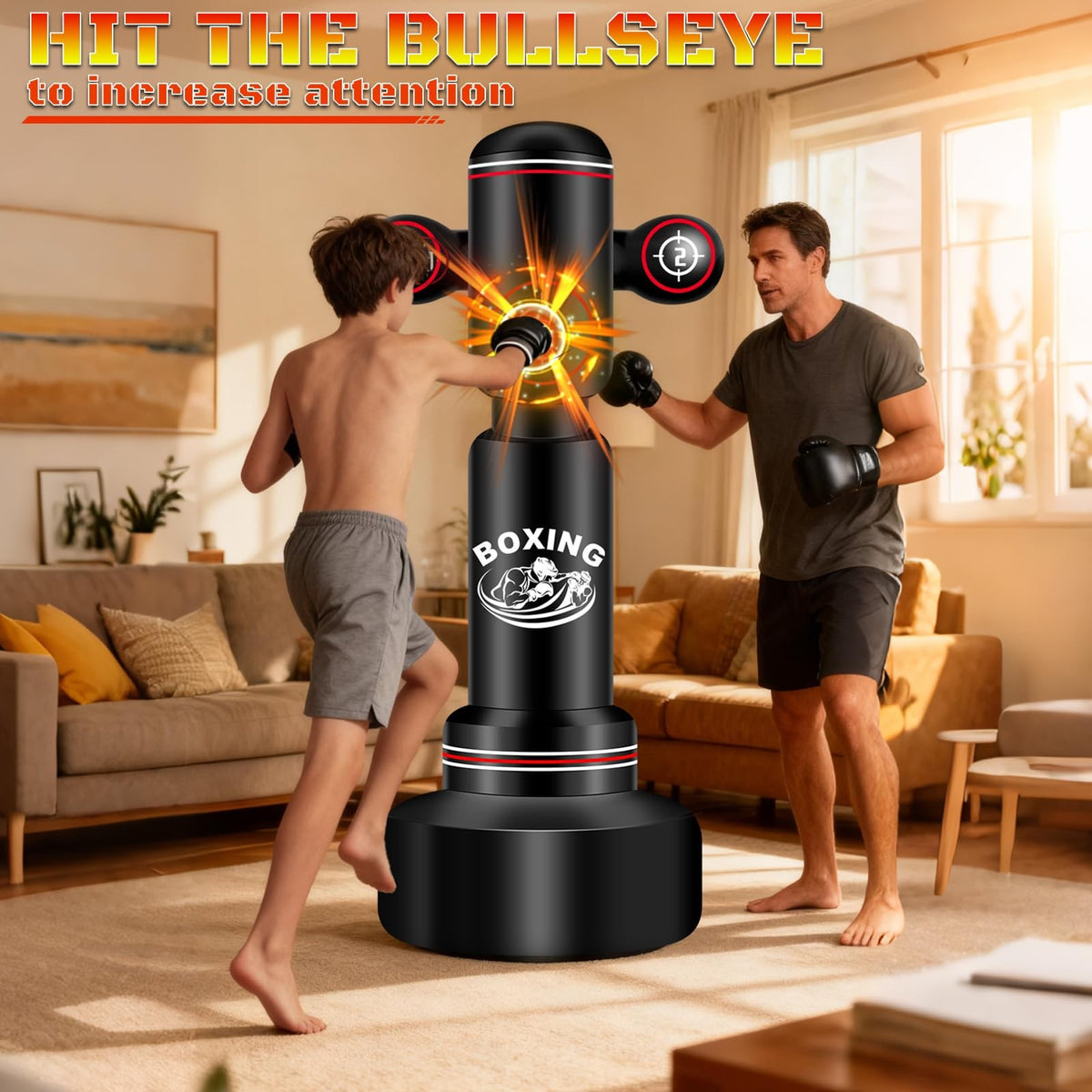 Heavy Standing Boxing Bag for Adults 70 Inch with Gloves & Pump Set