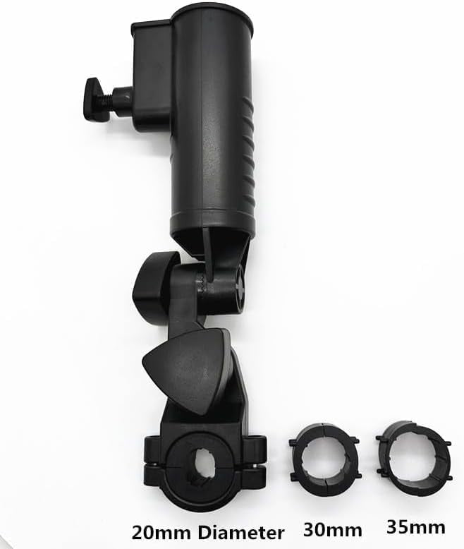 Universal Golf Push Cart Umbrella Holder - Adjustable, Durable, Black