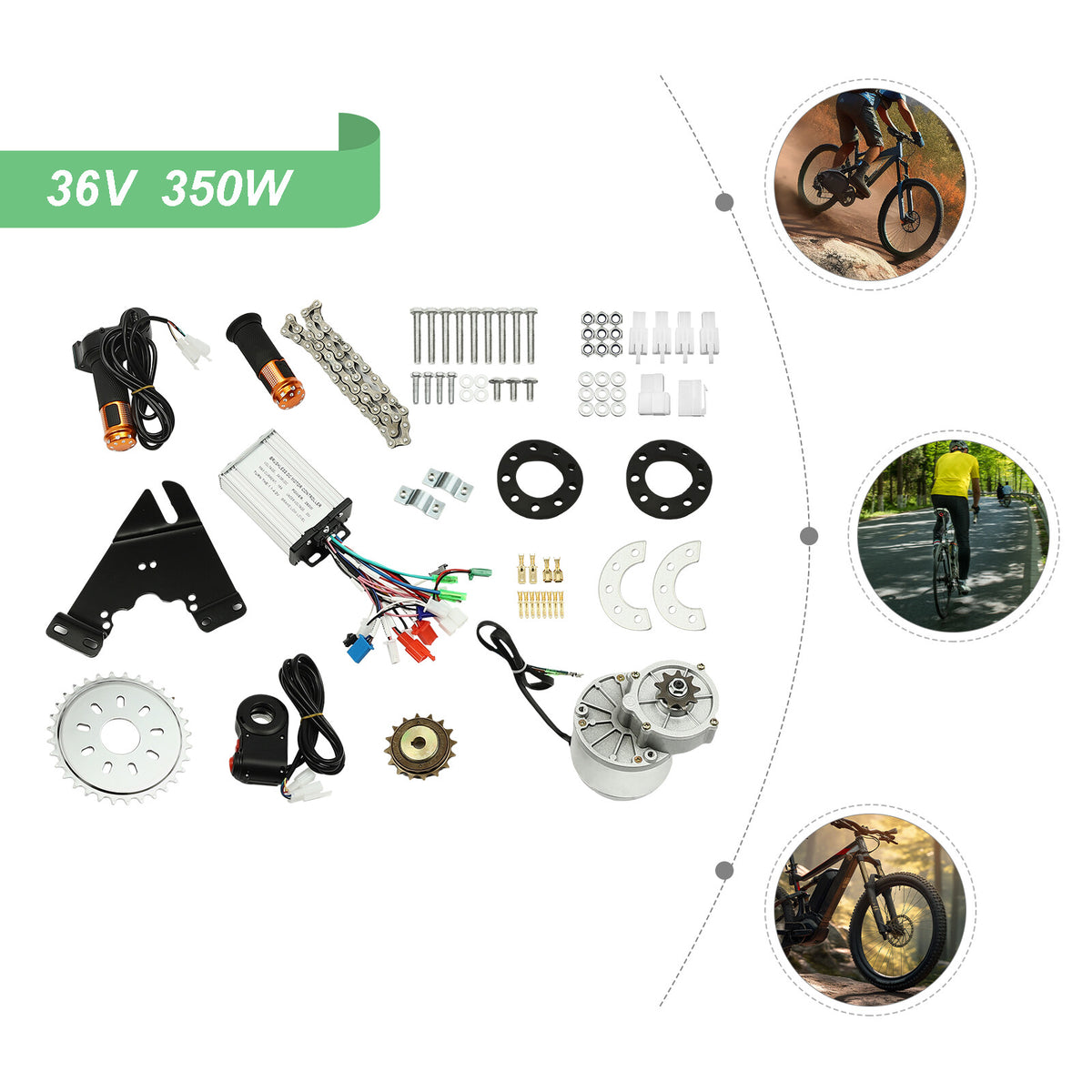 36V 350W Electric Bicycle Conversion Kit Brushless Motor with Controller