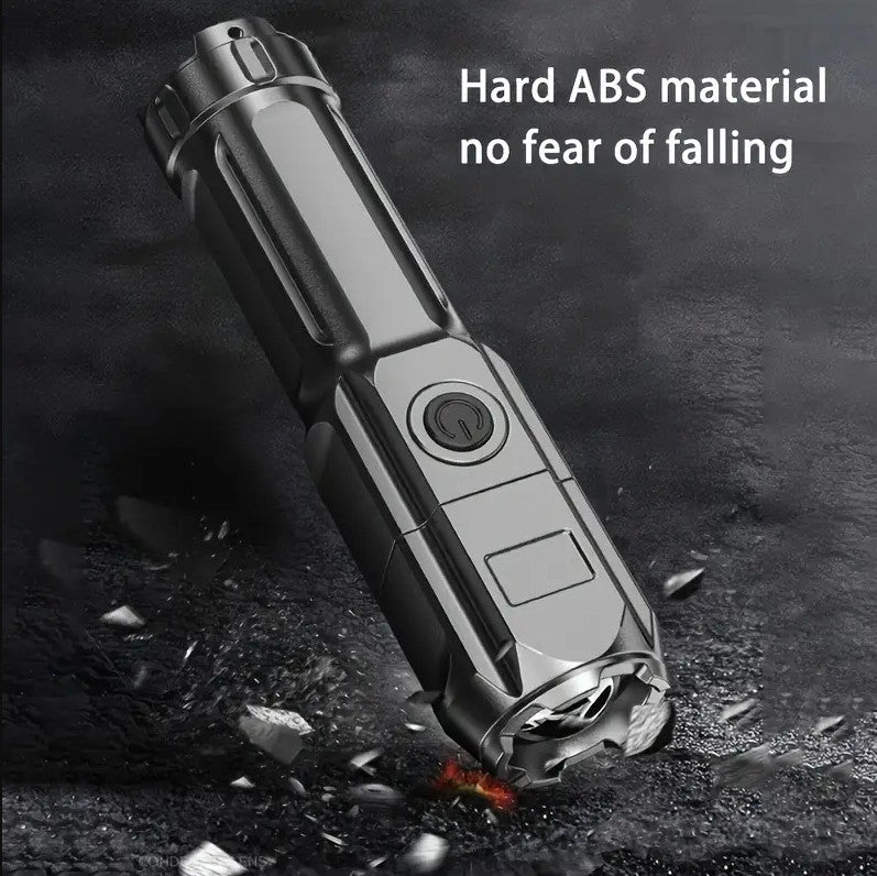 Rechargeable LED Flashlight - Portable Zoomable Handheld Torch for Outdoor and Household Use