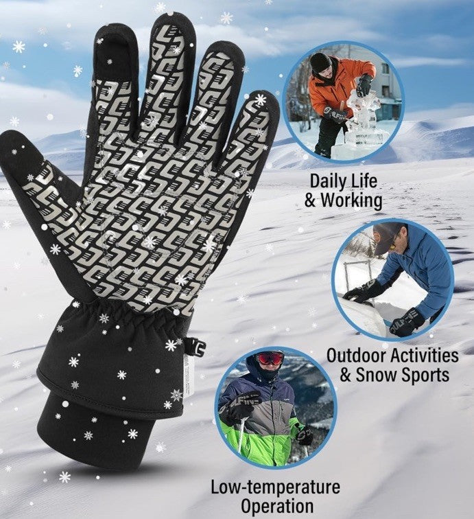 Thermal Waterproof Breathable Gloves for Outdoor Activities - Size M