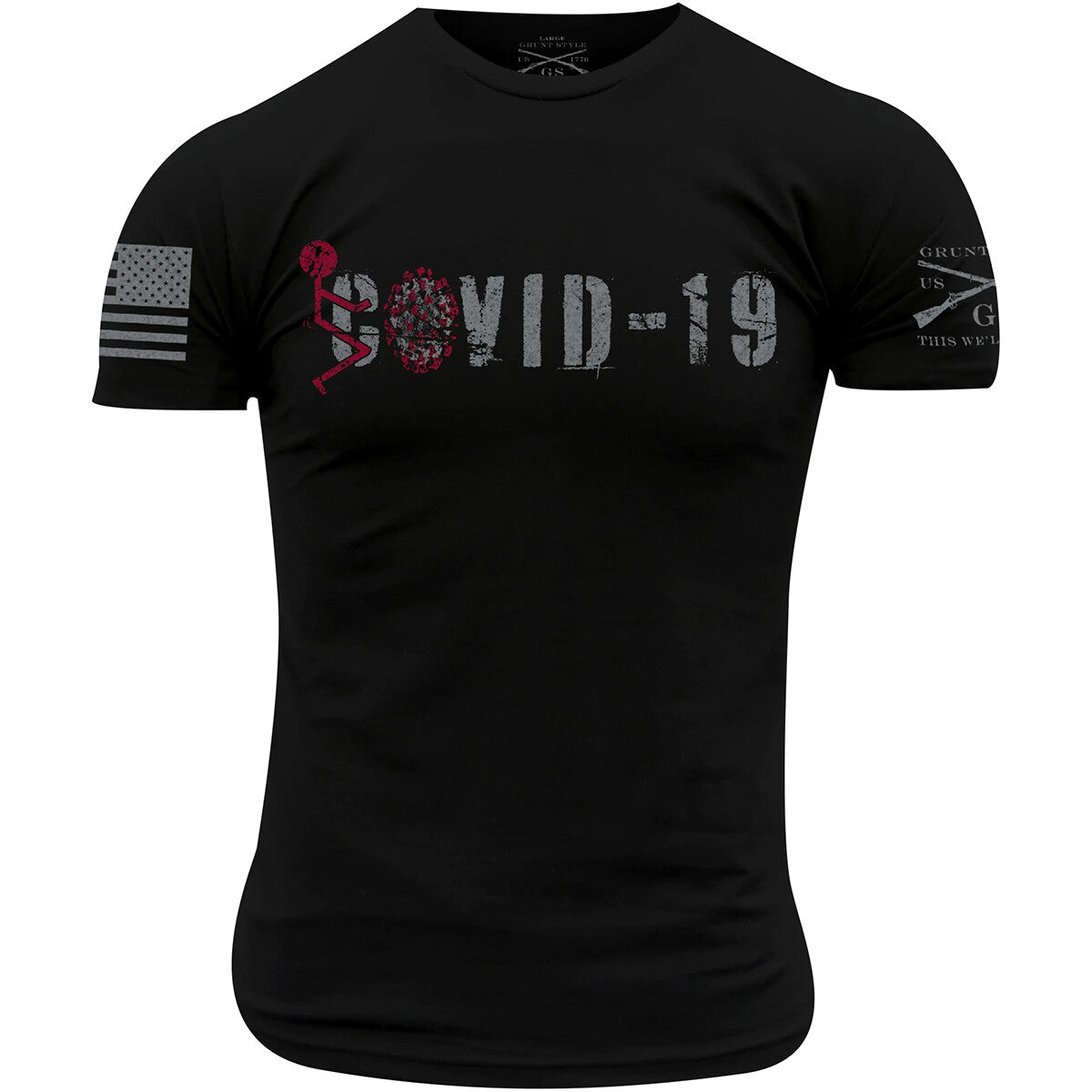 Unisex FCK C-19 Graphic T-Shirt - Black, Multiple Sizes