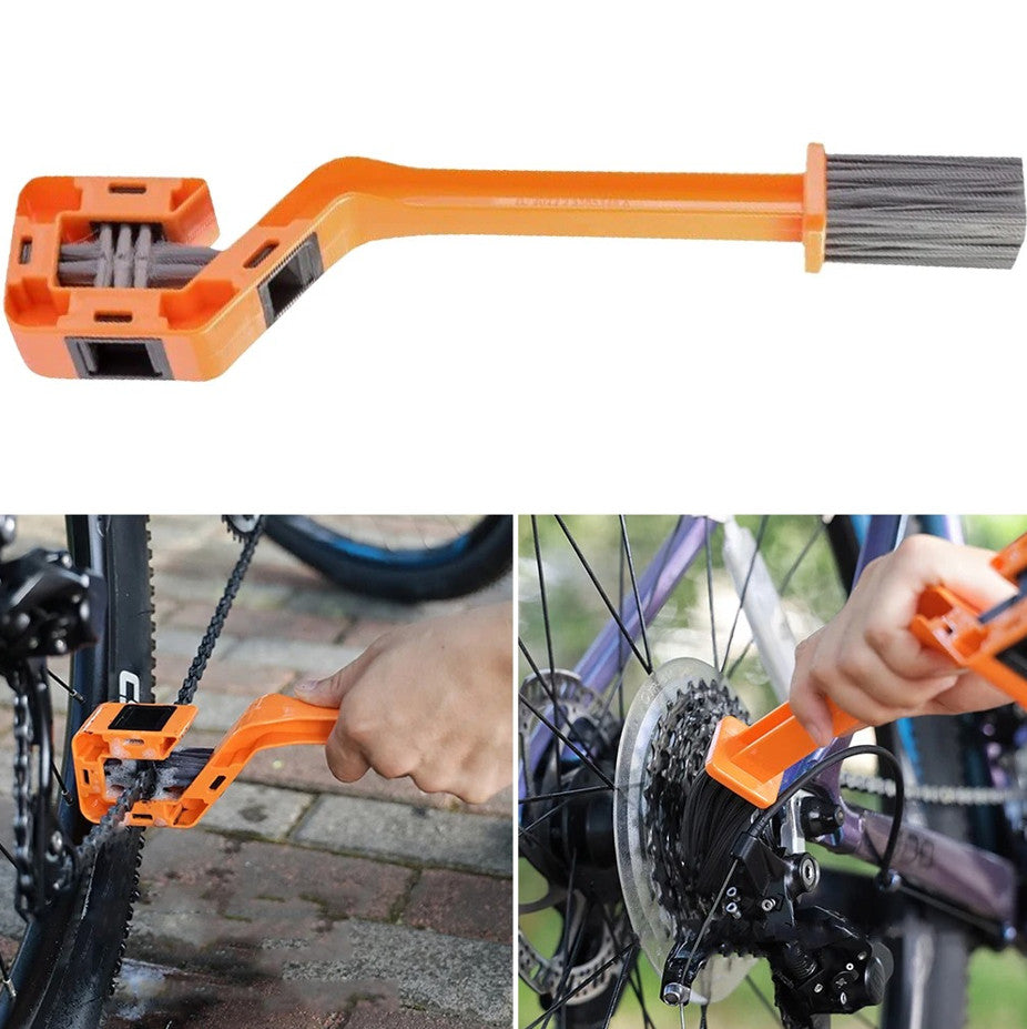 Bike Chain Cleaning Brush Double-Head Gear Cleaner Tool for Bicycle & Motorcycle