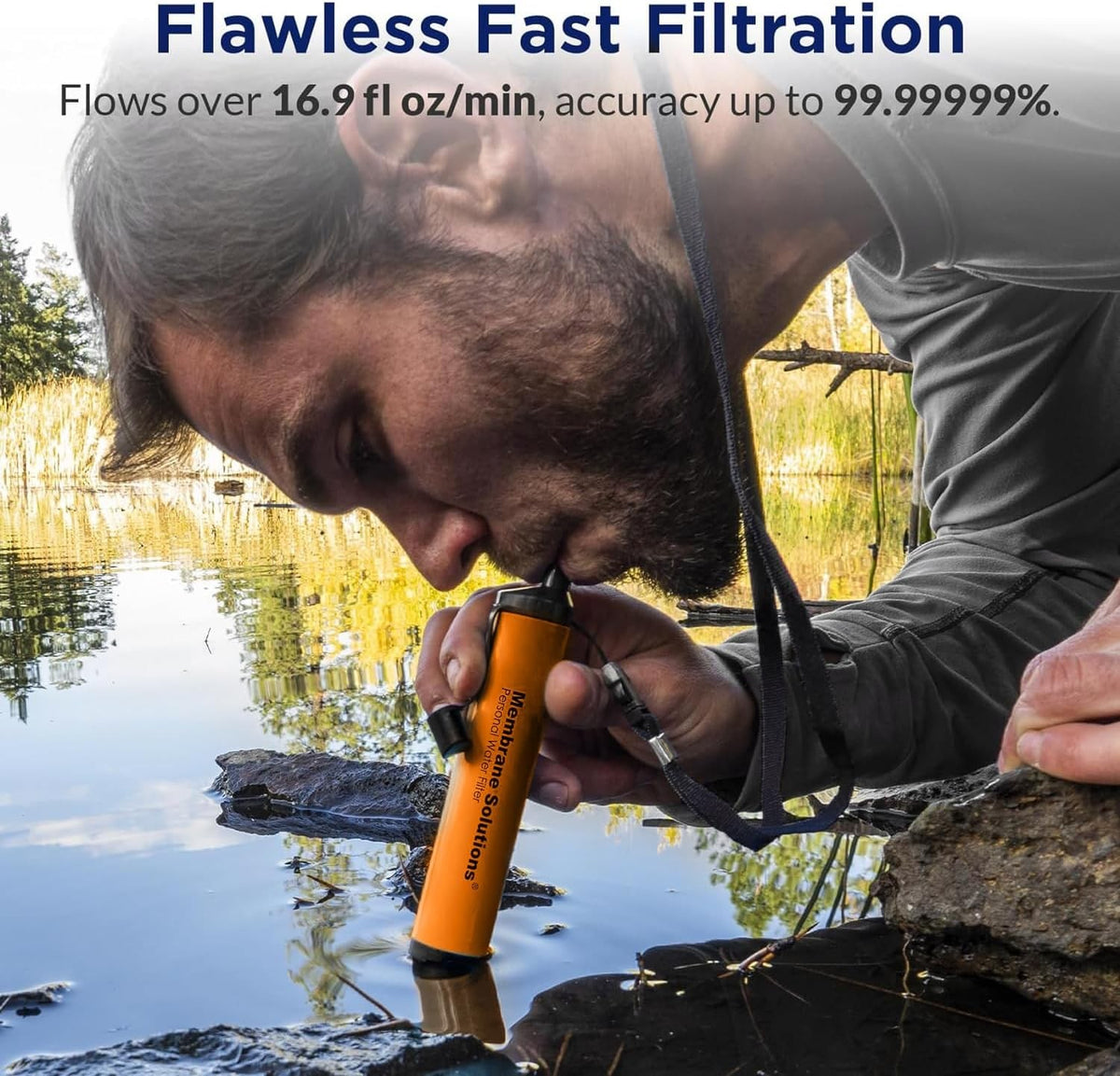 Portable Water Filter Straw for Camping Hiking Survival 5000L