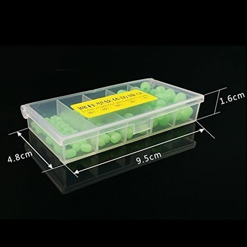 Luminous Green Fishing Beads Set for Deep Water Tackle - 100 Soft Round Baits