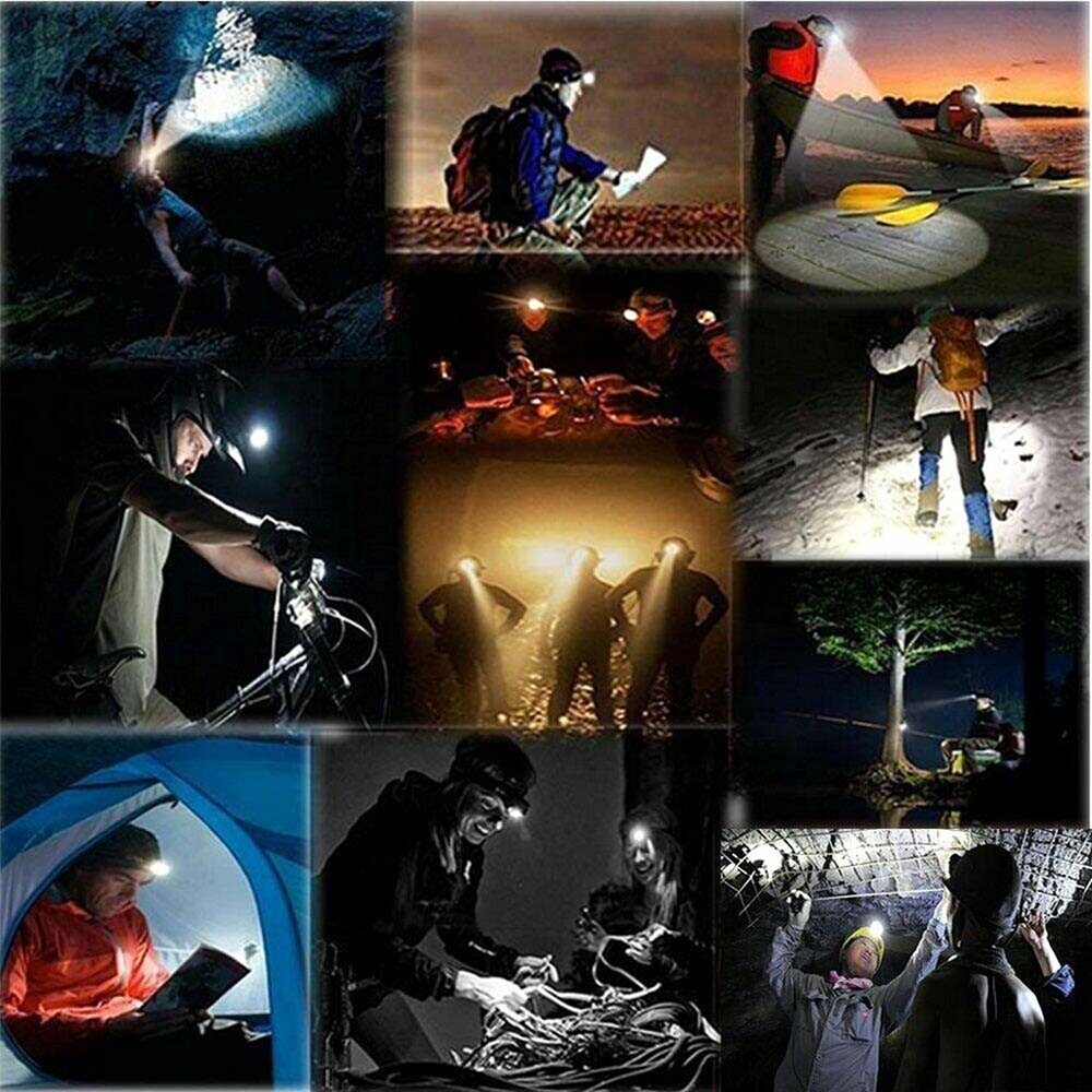 9900000LM Super Bright Rechargeable LED Headlamp with Focus Adjustment, Waterproof