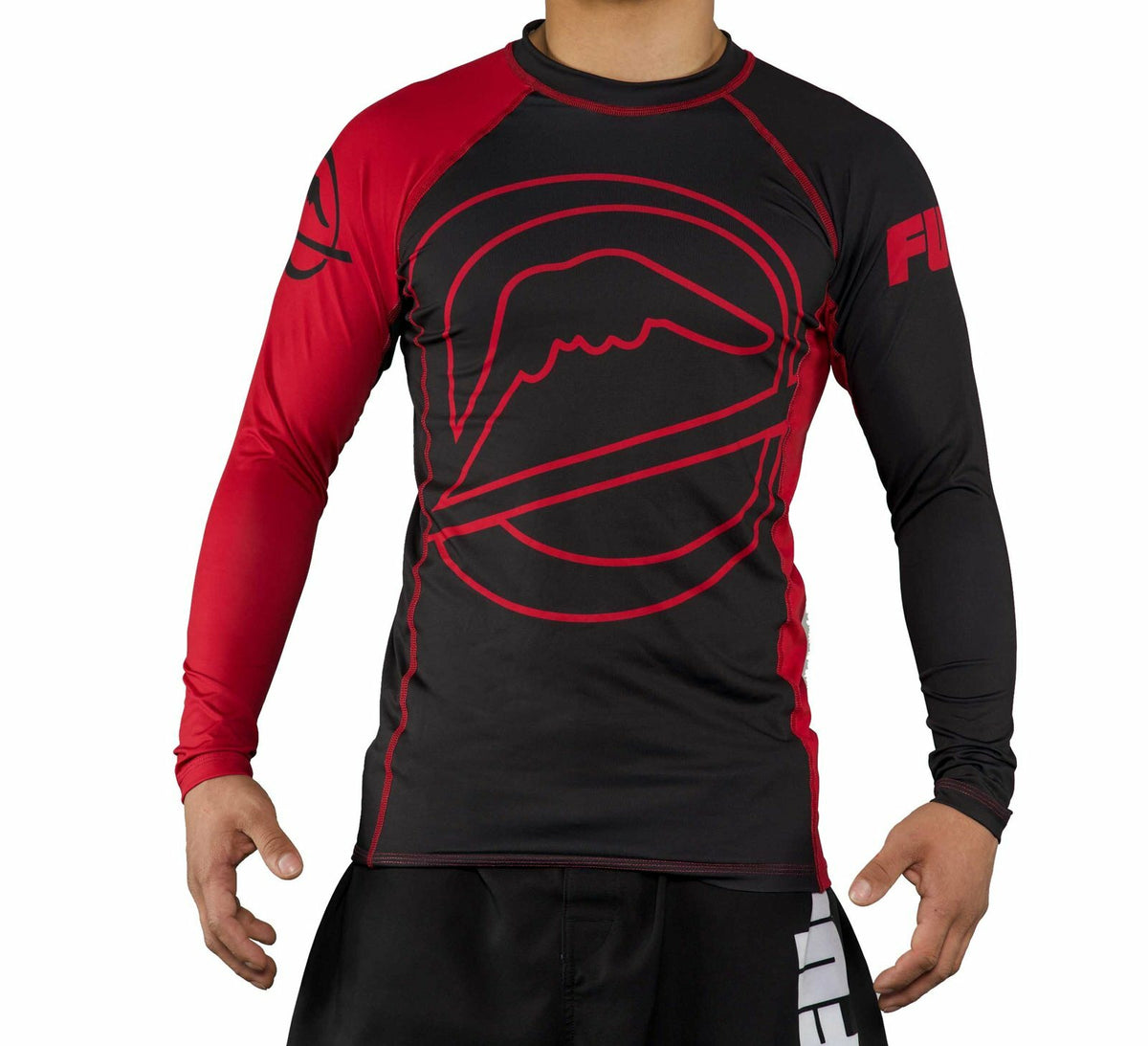 Men's Long Sleeve Rash Guard for MMA & Jiu Jitsu - Red