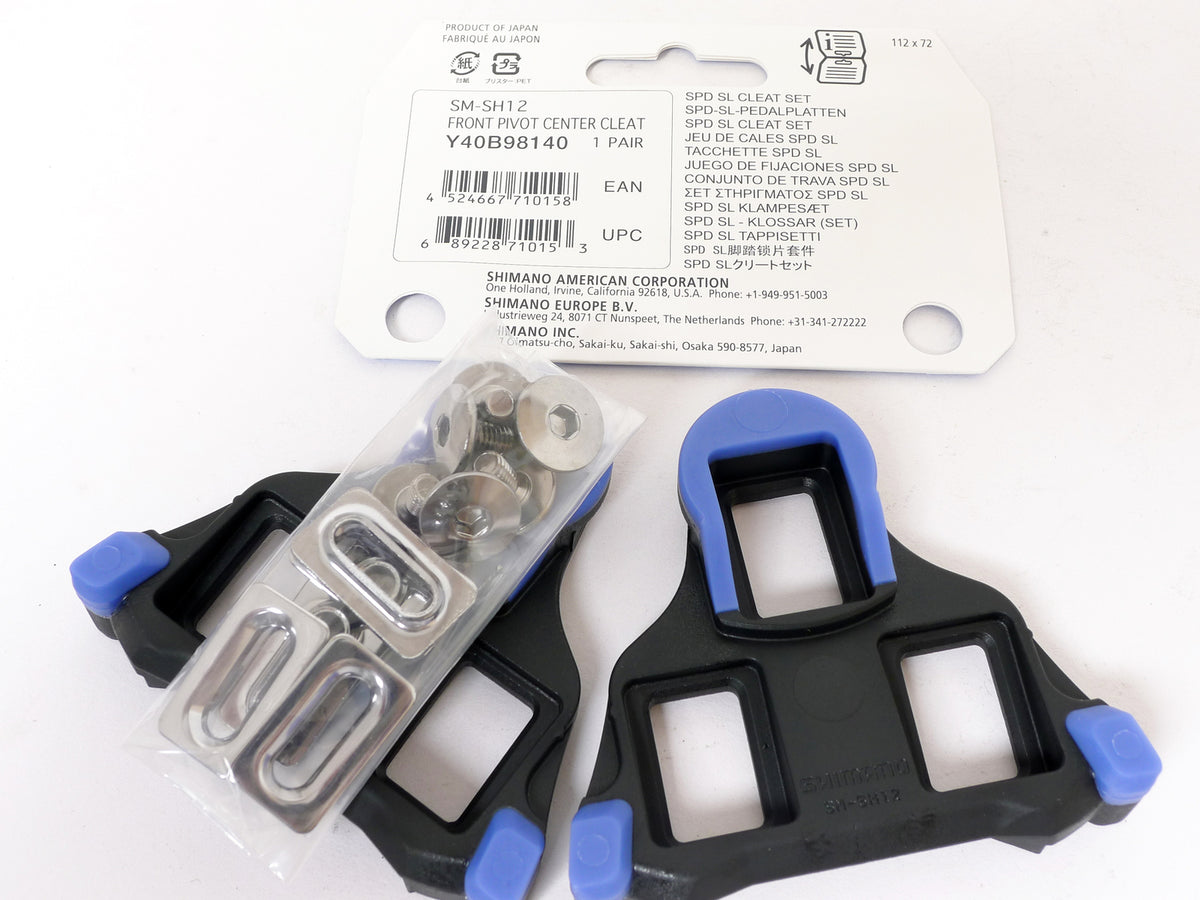 Road Bike Pedals and Cleats Set - Shimano SPD-SL 2° Float Blue & Black